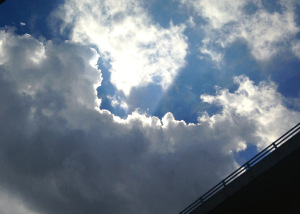 Looking at the clouds over the St Lucie River, Roosevelt Bridge, Stuart, Florida. (Photo Jacqui Thurlow-Lipppisch 11-14)