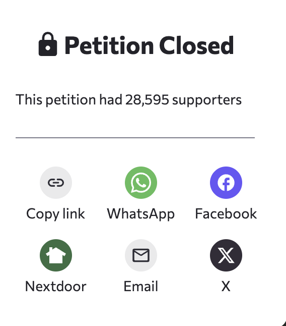 Petition closed