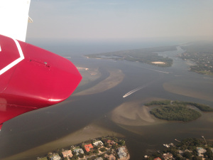 March 18, 2015 photo of SLR/SIRL flying north over St Lucie Inlet and the east side of Sewall's Point. (JTL)