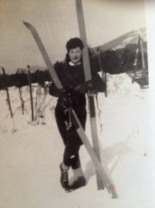my mom skiing at mt cranmore, north conway, nh. 
