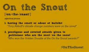 on the snout